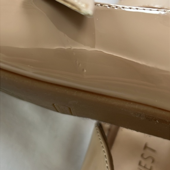 Nine West Nude Patent Leather “Leeza” Pointed Toe Mary Jane Flats - Picture 6 of 10